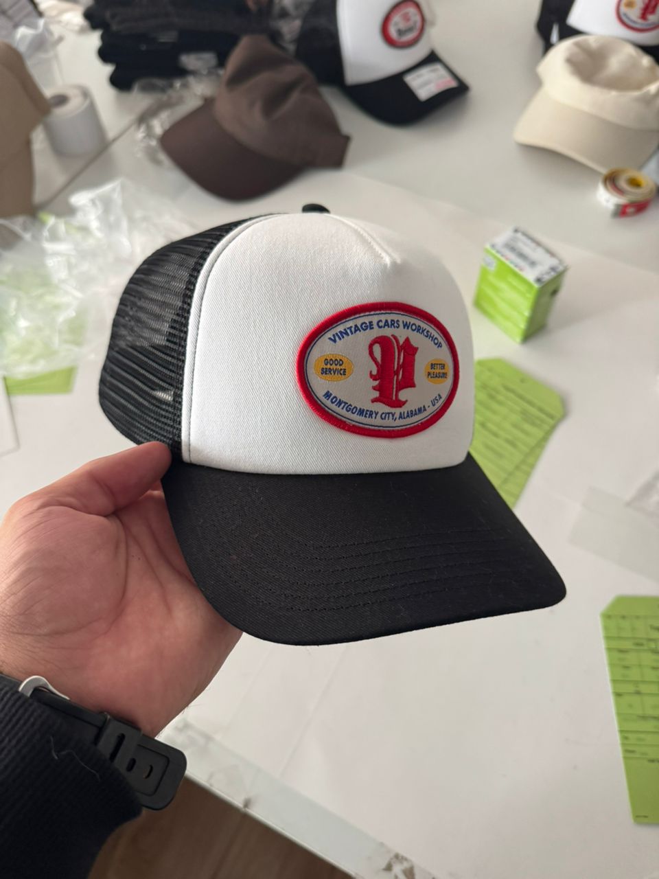 Hat production line at Style Hats factory